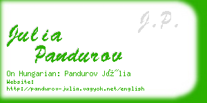julia pandurov business card